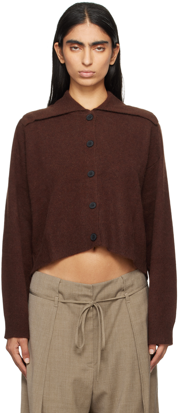 Loulou Studio Brown Sao Cardigan In Choco