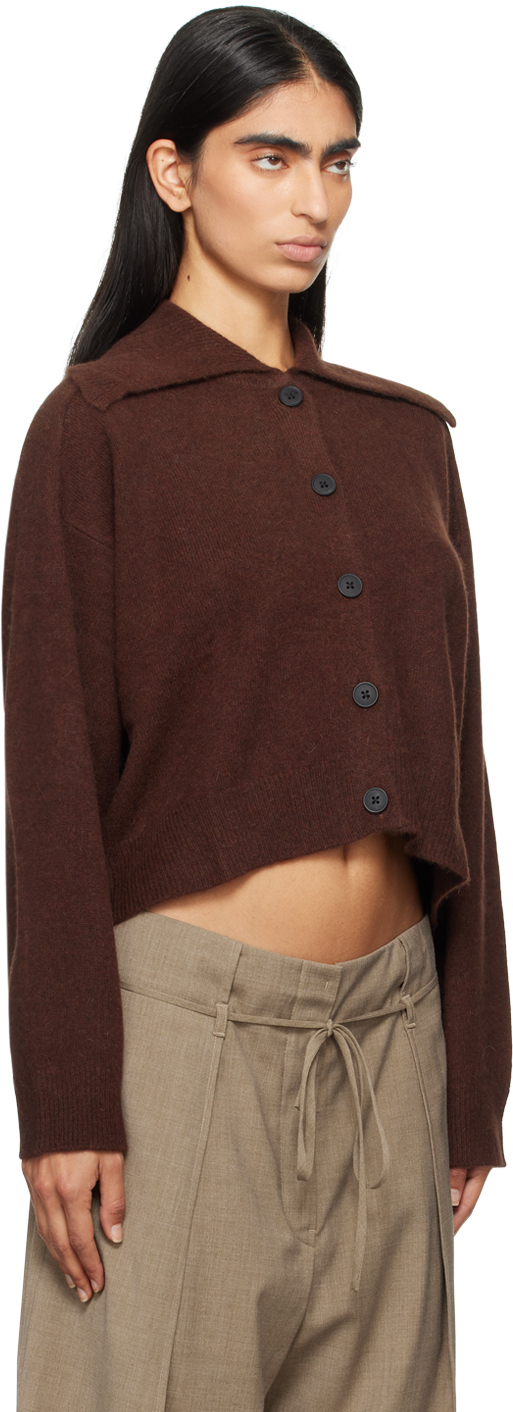 Loulou Studio Brown Sao Cardigan In Choco