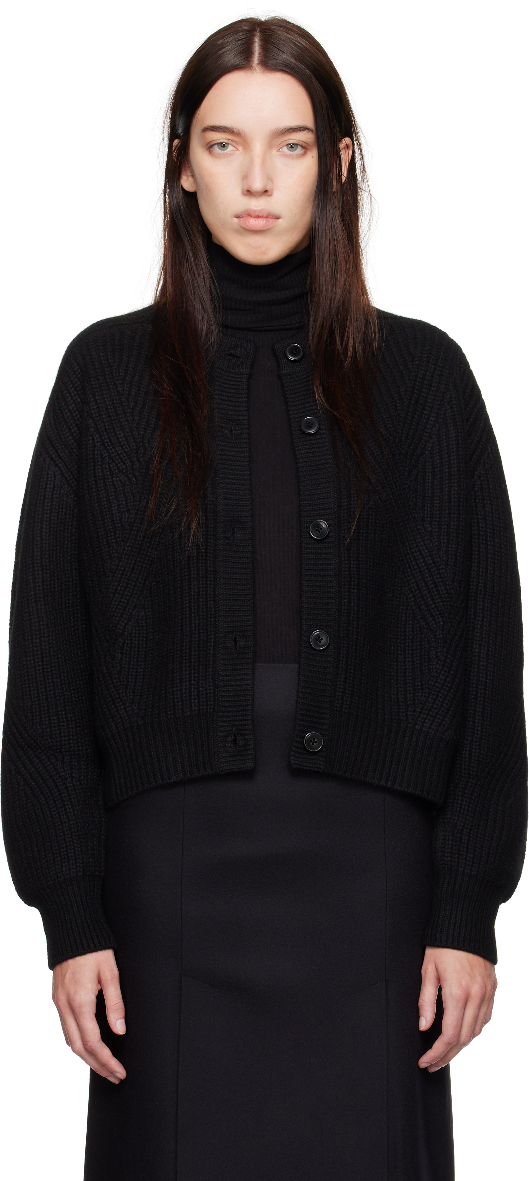 Loulou Studio Black Manoa Cardigan In Black