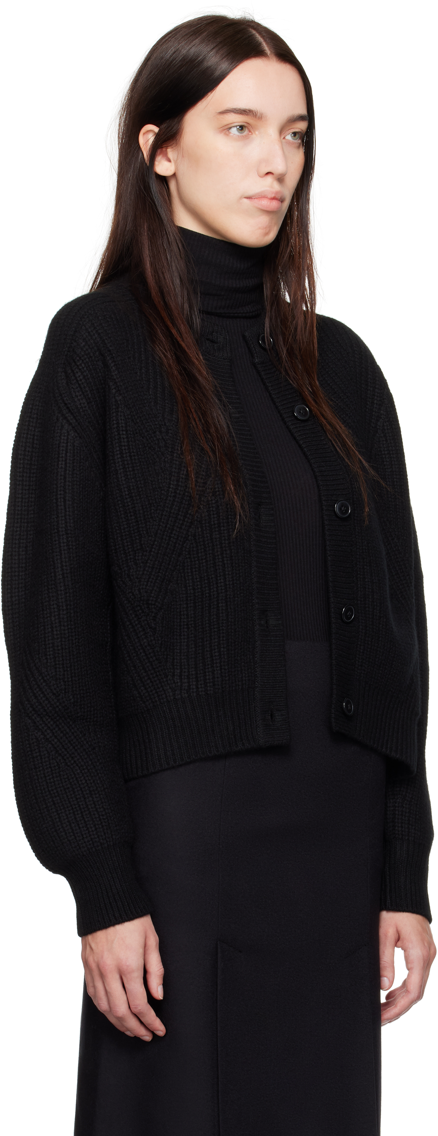 Loulou Studio Black Manoa Cardigan In Black