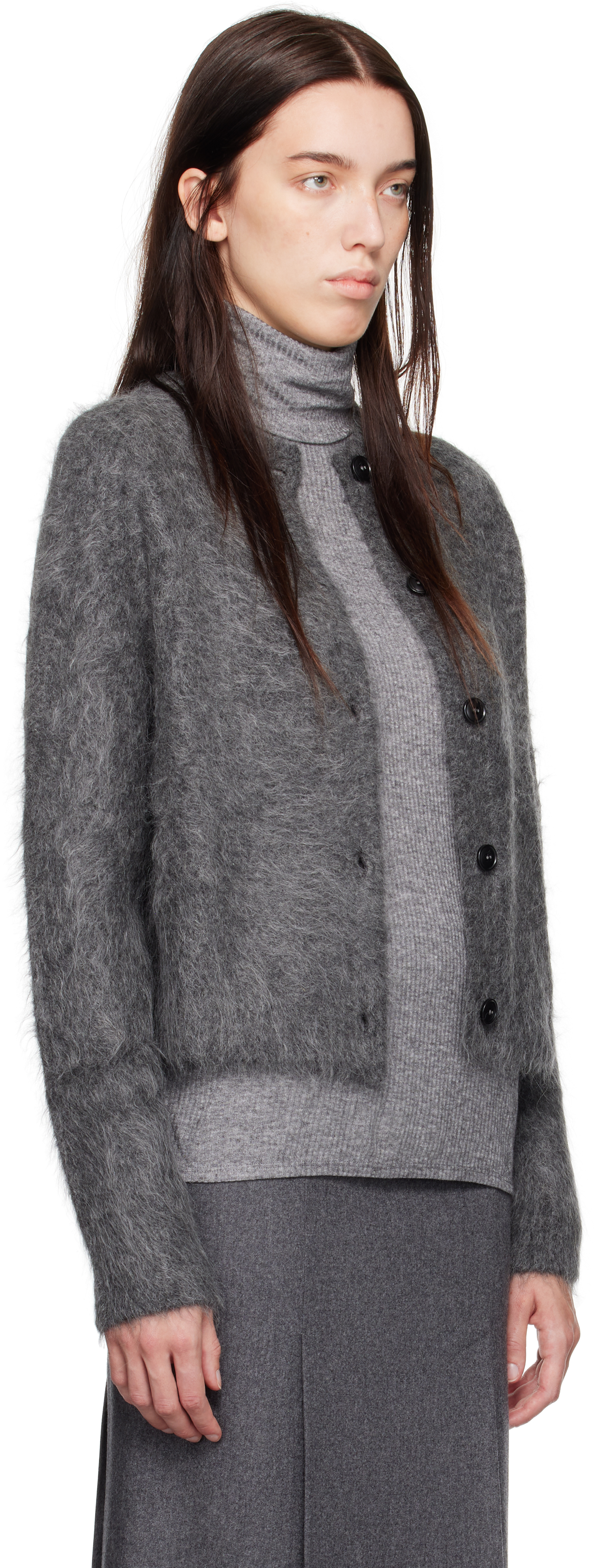 LOULOU STUDIO GRAY ARSEN CARDIGAN