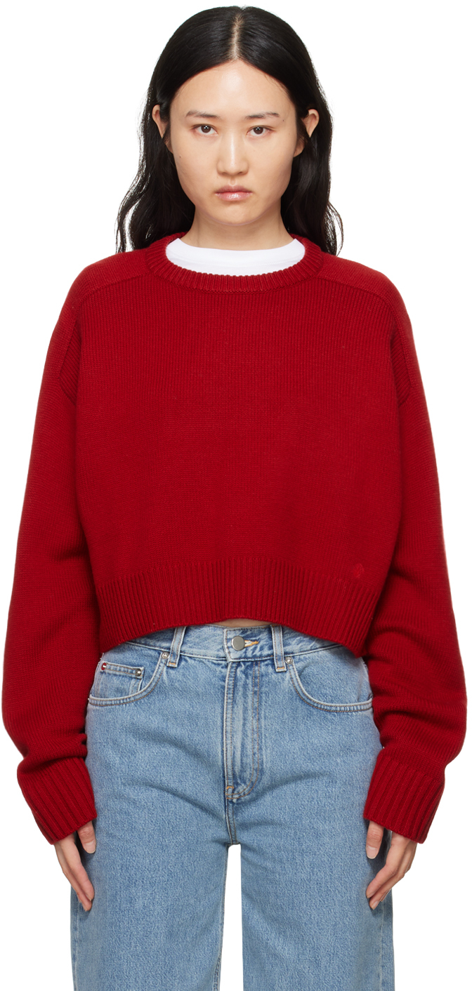 Shop Loulou Studio Burgundy Bruzzi Sweater