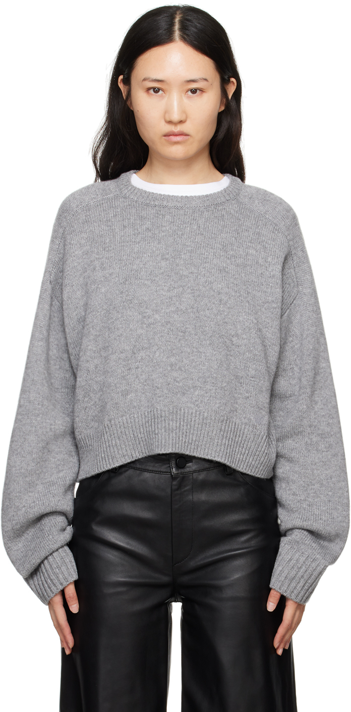 Shop Loulou Studio Gray Bruzzi Sweater In Grey Melange