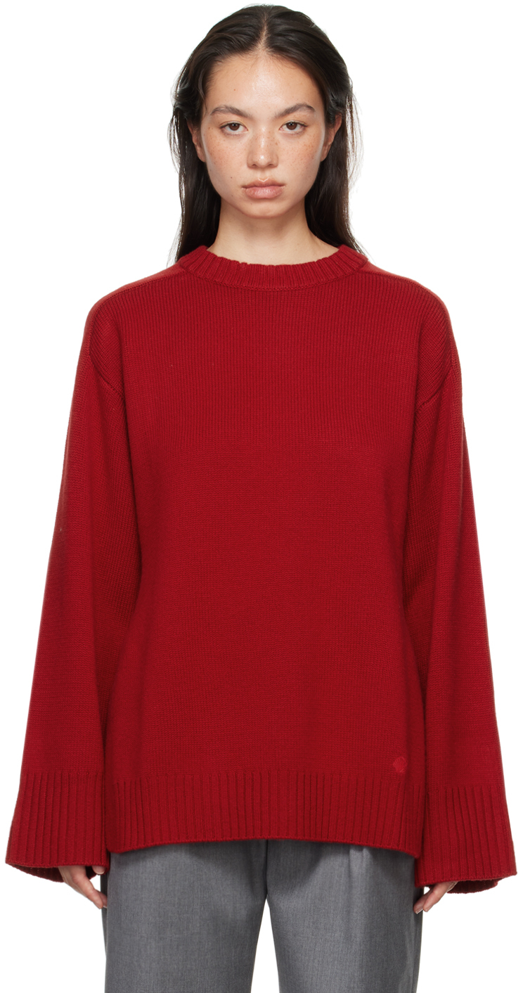 Shop Loulou Studio Red Safi Sweater In Burgundy