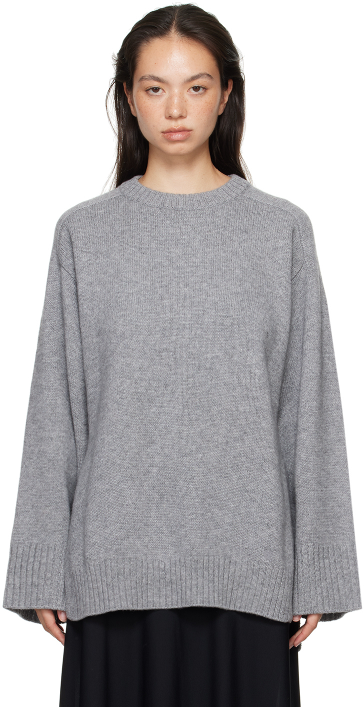 Shop Loulou Studio Gray Safi Sweater In Grey Melange