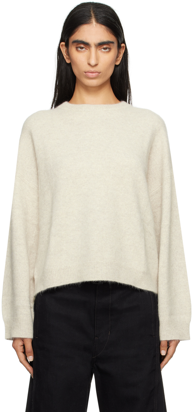 Loulou Studio Beige Ropo Sweater In Stone Melange