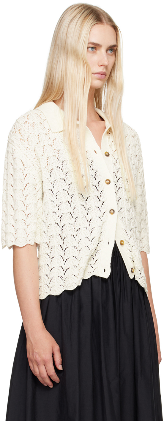 LOULOU STUDIO WHITE ADRIA CARDIGAN 