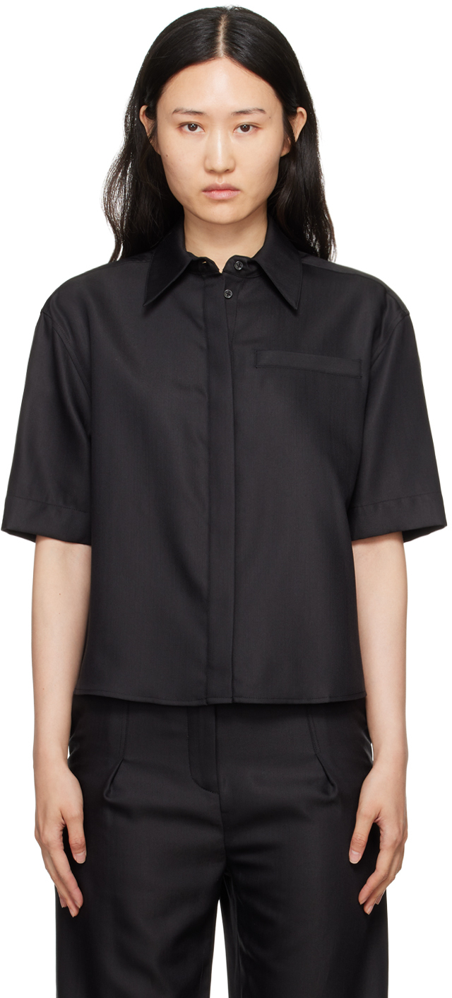 Shop Loulou Studio Black Idana Shirt