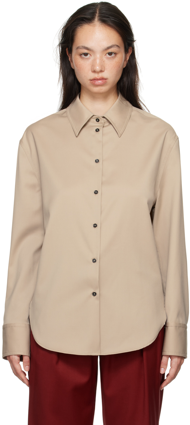 Shop Loulou Studio Beige Eliana Shirt