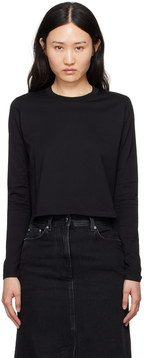 Shop Loulou Studio Black Masal Long Sleeve T-shirt