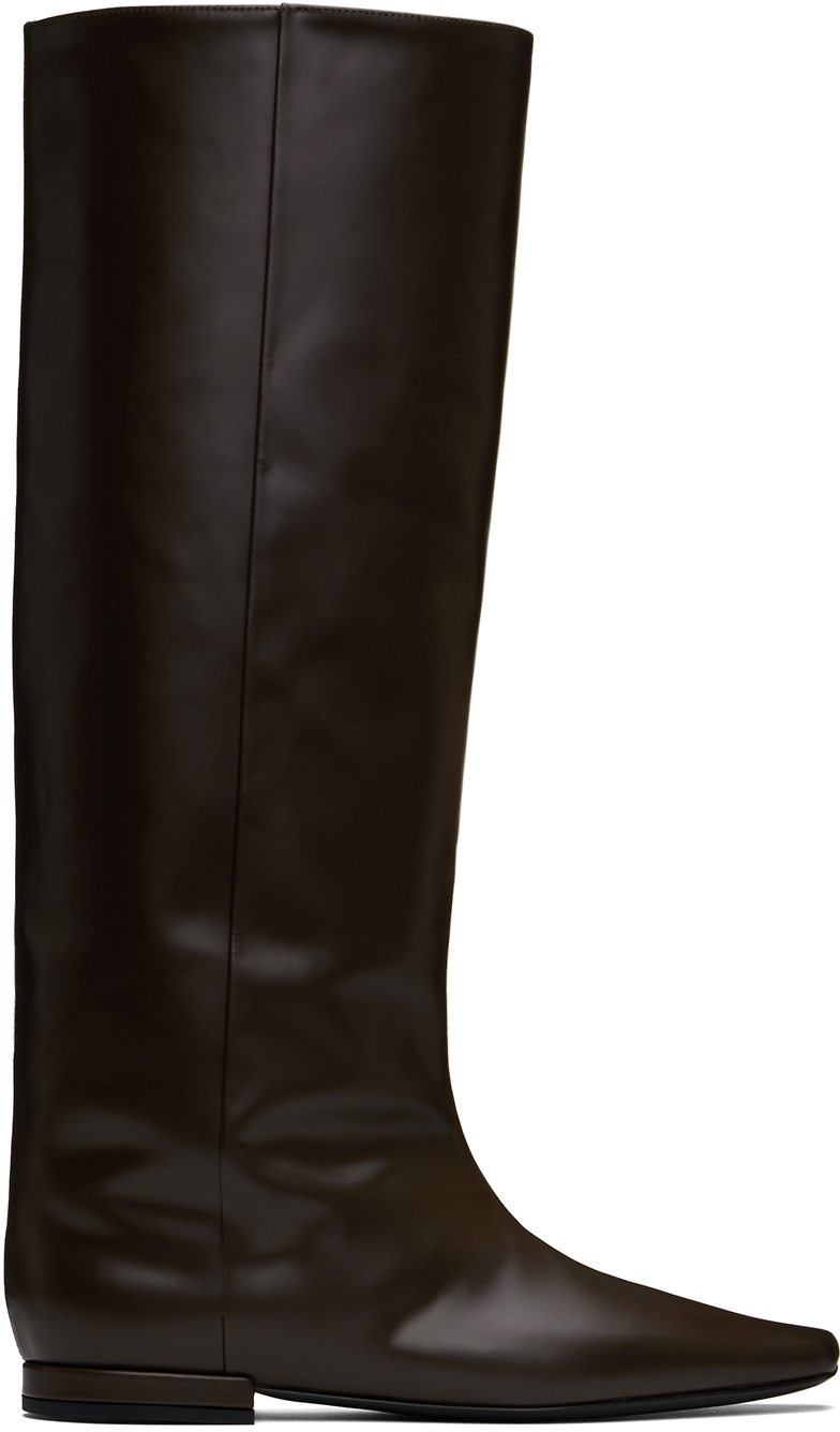 Loulou Studio Brown Lirone Tall Boots In Choco