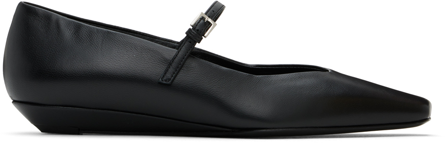 Shop Loulou Studio Black Micheline Ballerina Flats