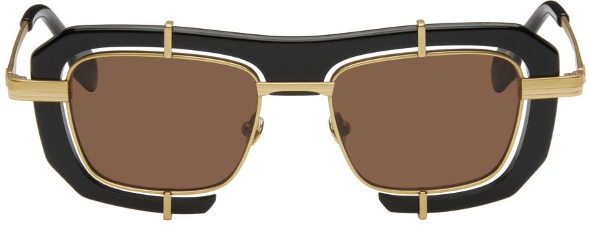 SSENSE Exclusive Tortoiseshell & Gunmetal Geometric Sunglasses