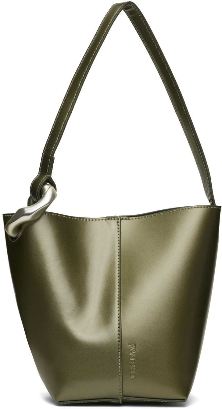 Shop Jw Anderson Khaki Small Jwa Corner Bucket Bag In 575 Khaki