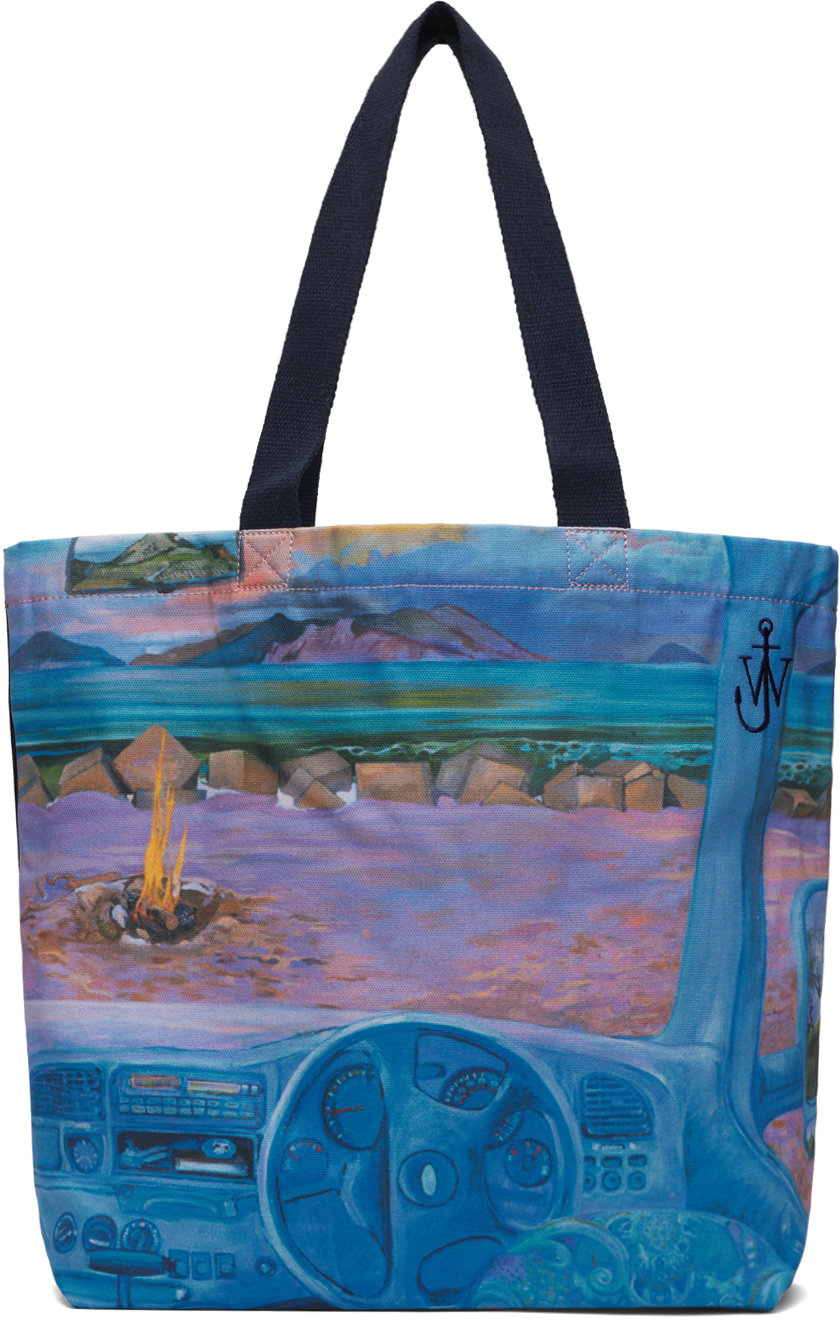 Multicolor Canvas Shopper Tote