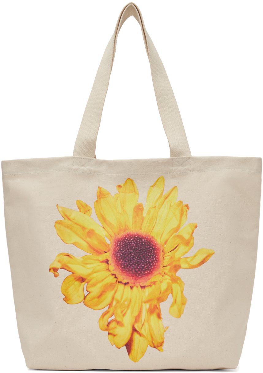 Shop Jw Anderson Off-white Sunflower Tote In 106 Natural