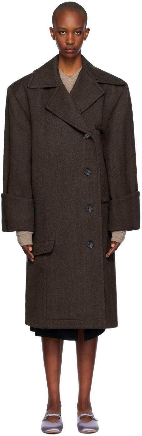 JW Anderson Brown Turn Up Cuff Coat