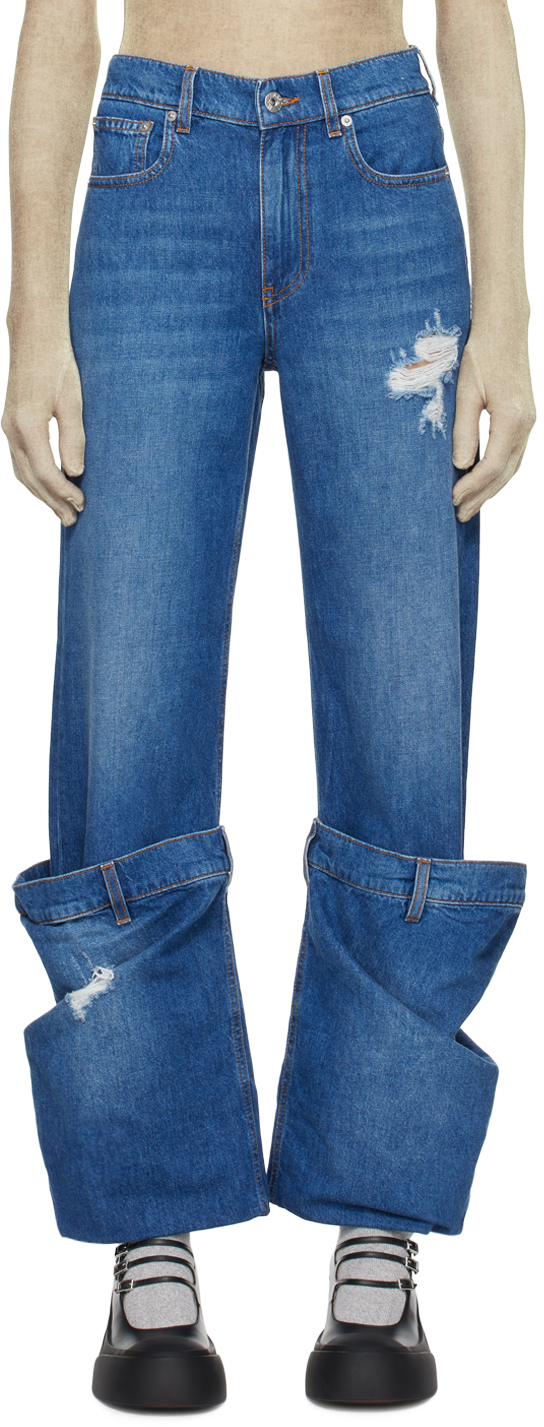 Shop Jw Anderson Blue Bucket Jeans In 804 Light Blue