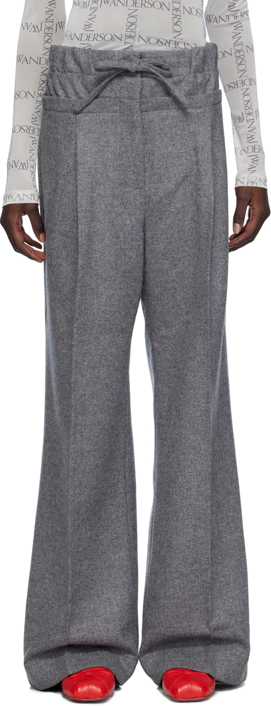 Gray Double Waist Trousers