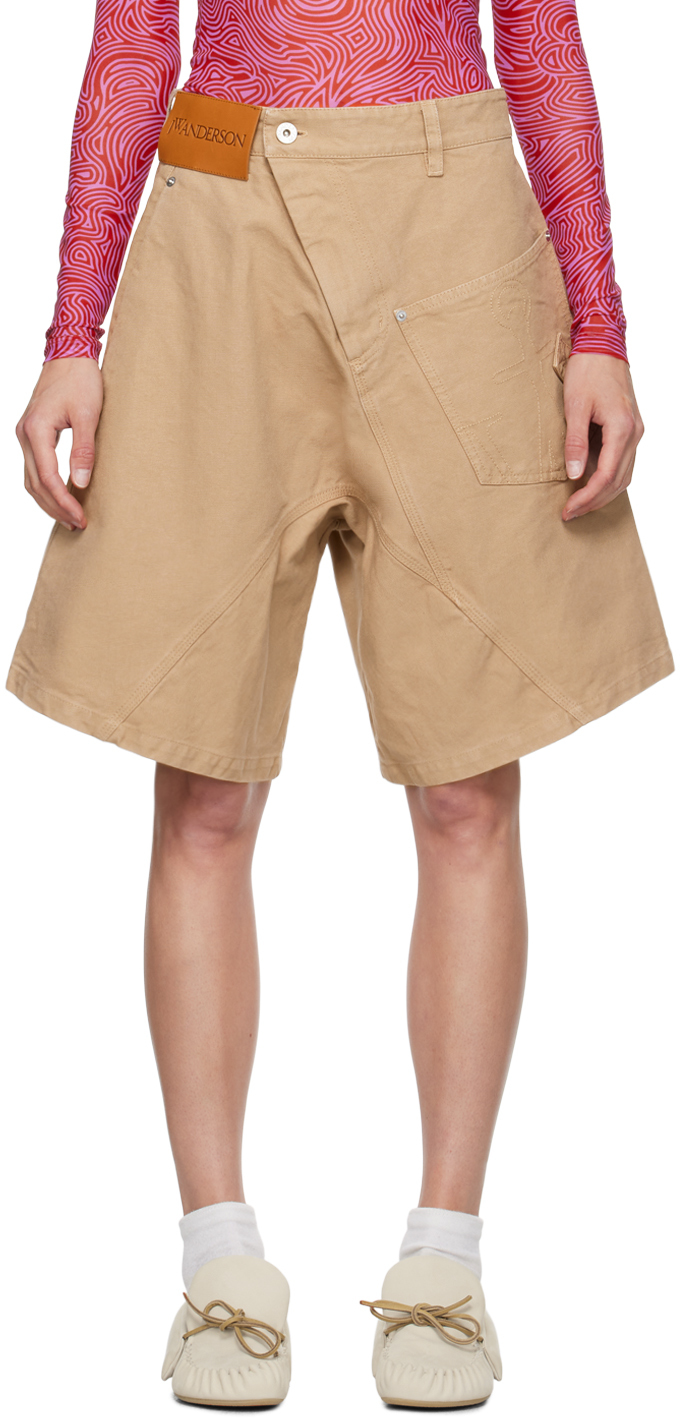 Tan Twisted Workwear Shorts