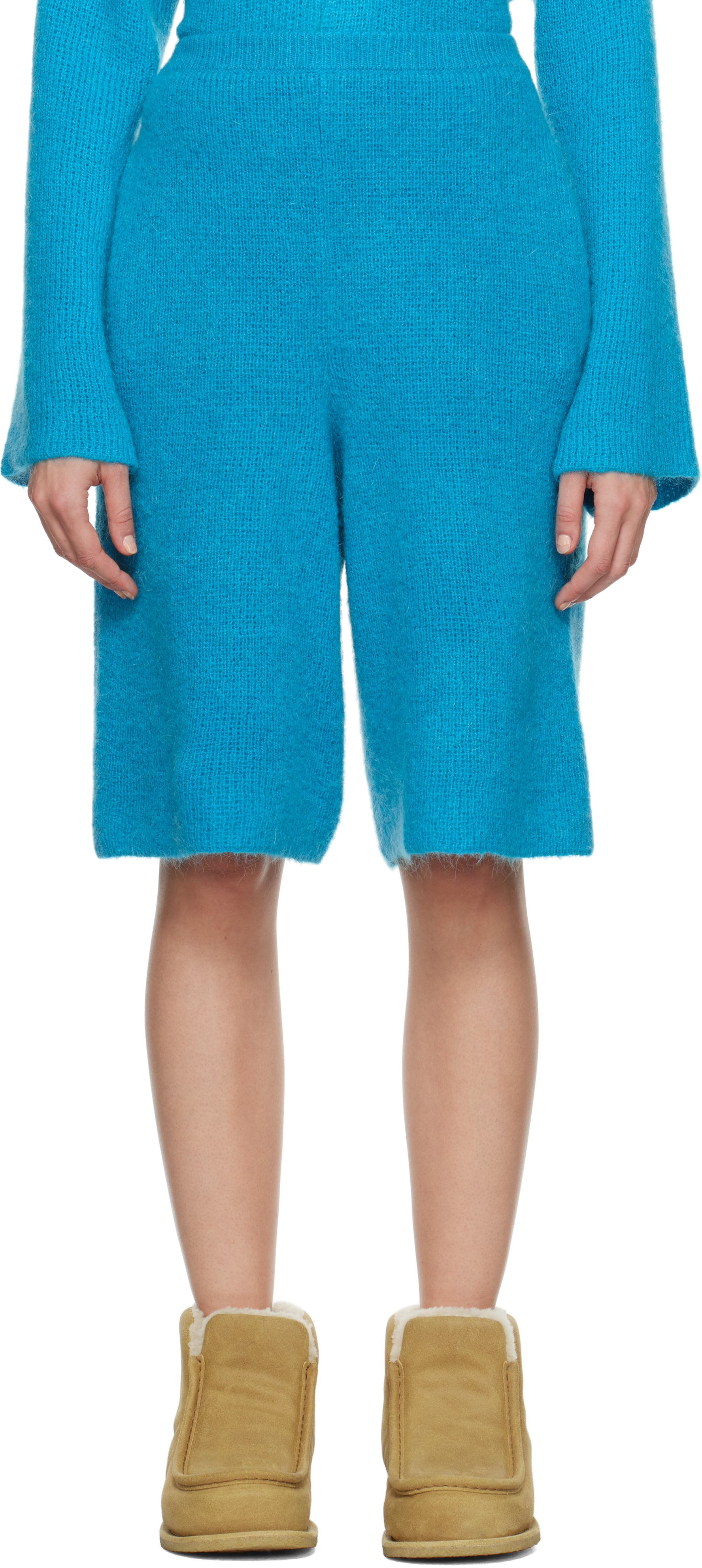 Blue Knitted Shorts