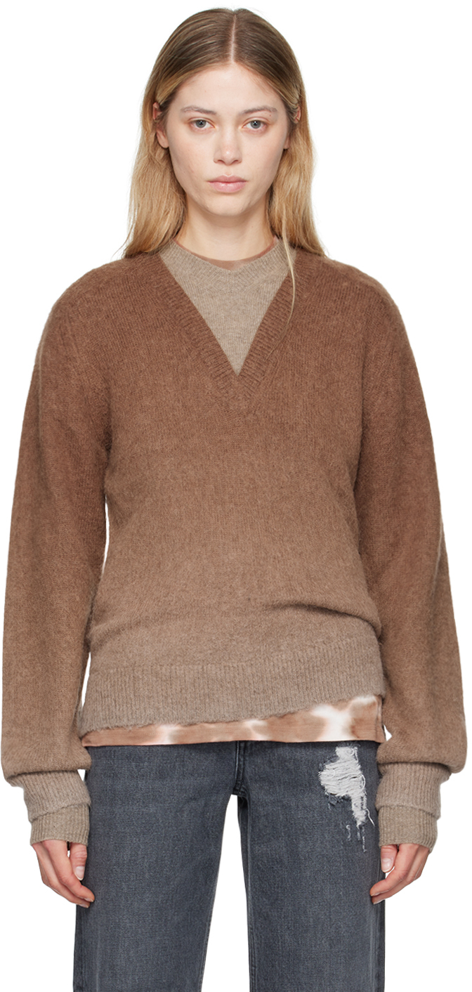 Shop Jw Anderson Brown Gradient Sweater In 660 Chocolate Brown