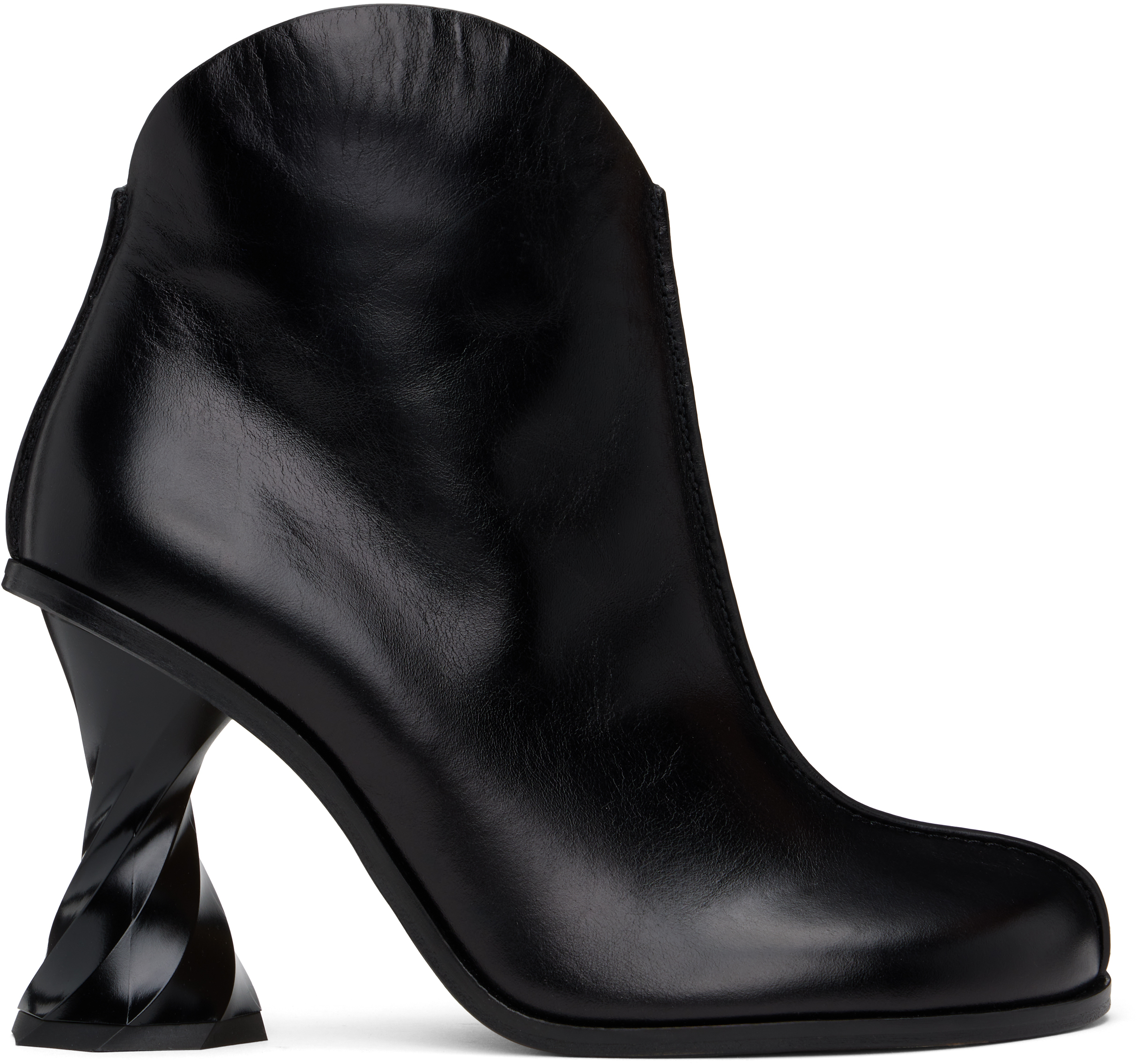 Black Twisted Heel Ankle Boots