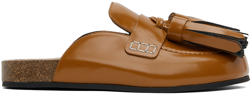 Tan Tassel Leather Loafers