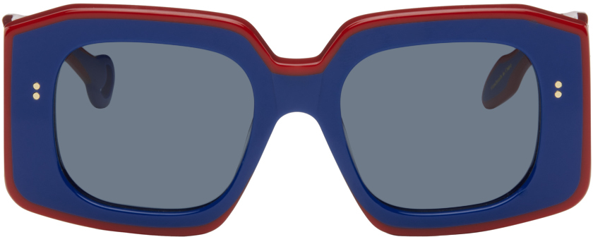 SSENSE Exclusive Blue & Red Bumper Sunglasses