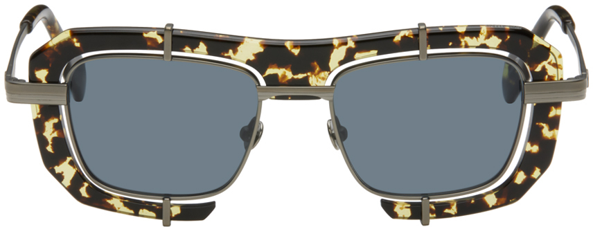 SSENSE Exclusive Tortoiseshell & Gunmetal Geometric Sunglasses