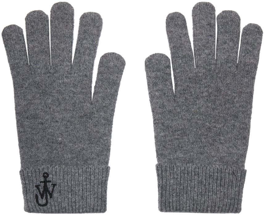 Gray Anchor Logo Gloves