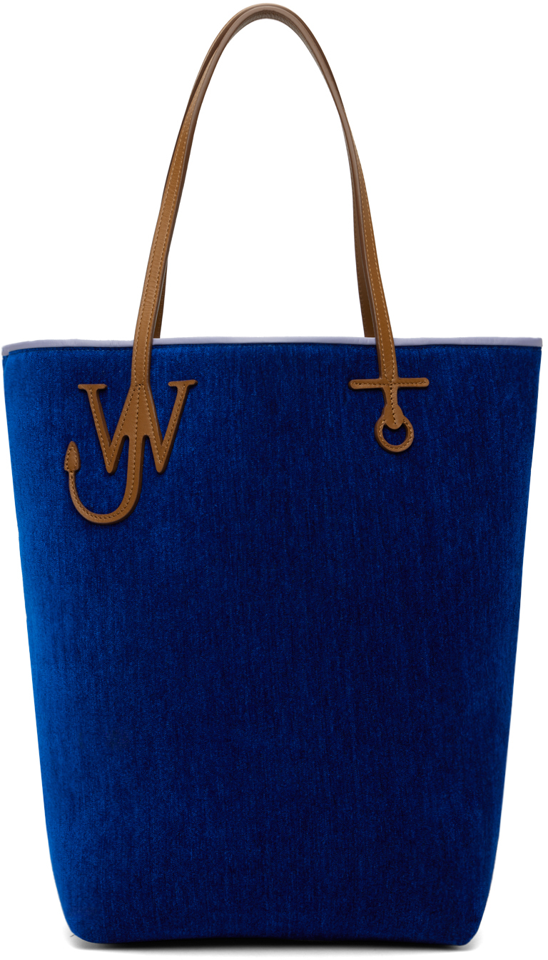 Jw Anderson Tall Anchor Tote - Chenille Tote Bag In Blue