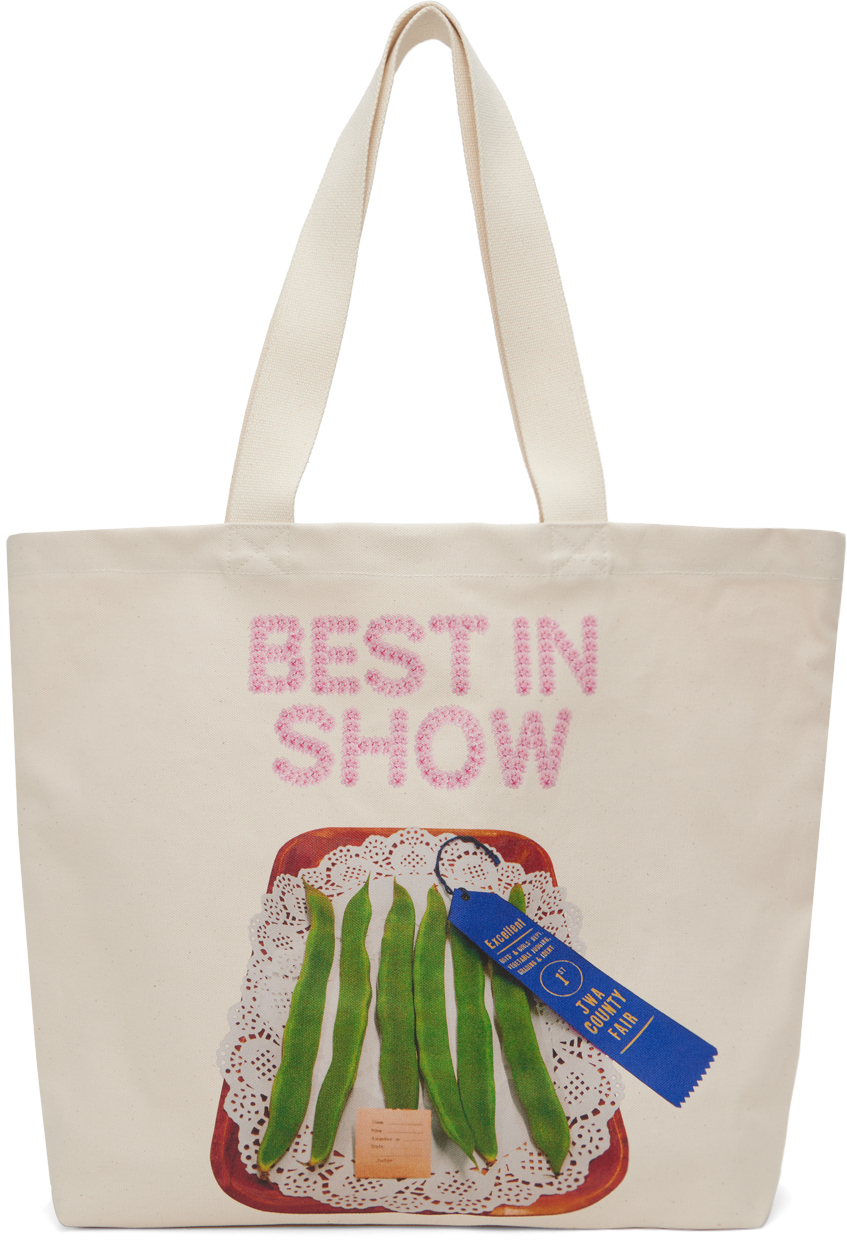 Off-White Canvas 'Best In Show' Print Tote