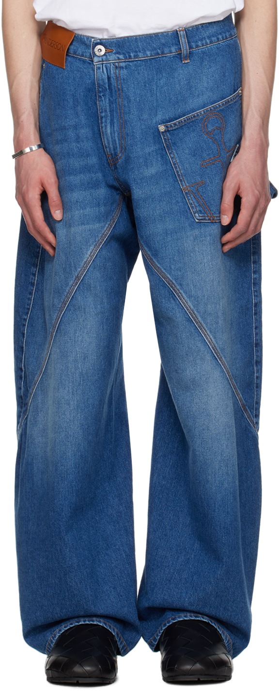 Blue Twisted Workwear Jeans