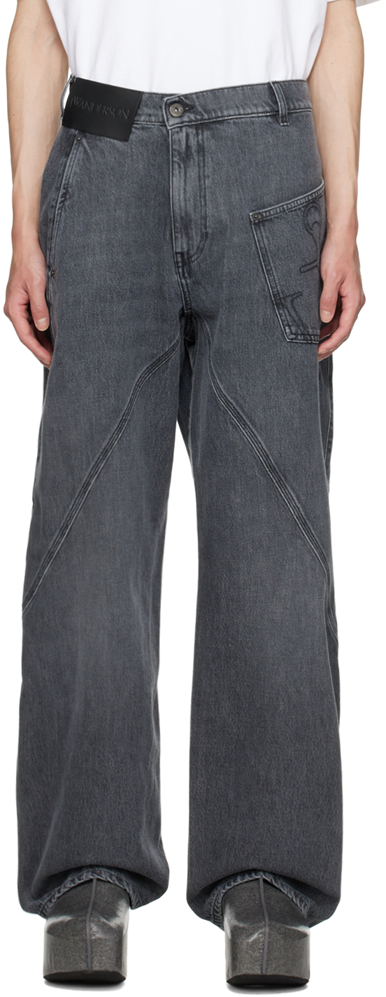 Gray Twisted Workwear Jeans