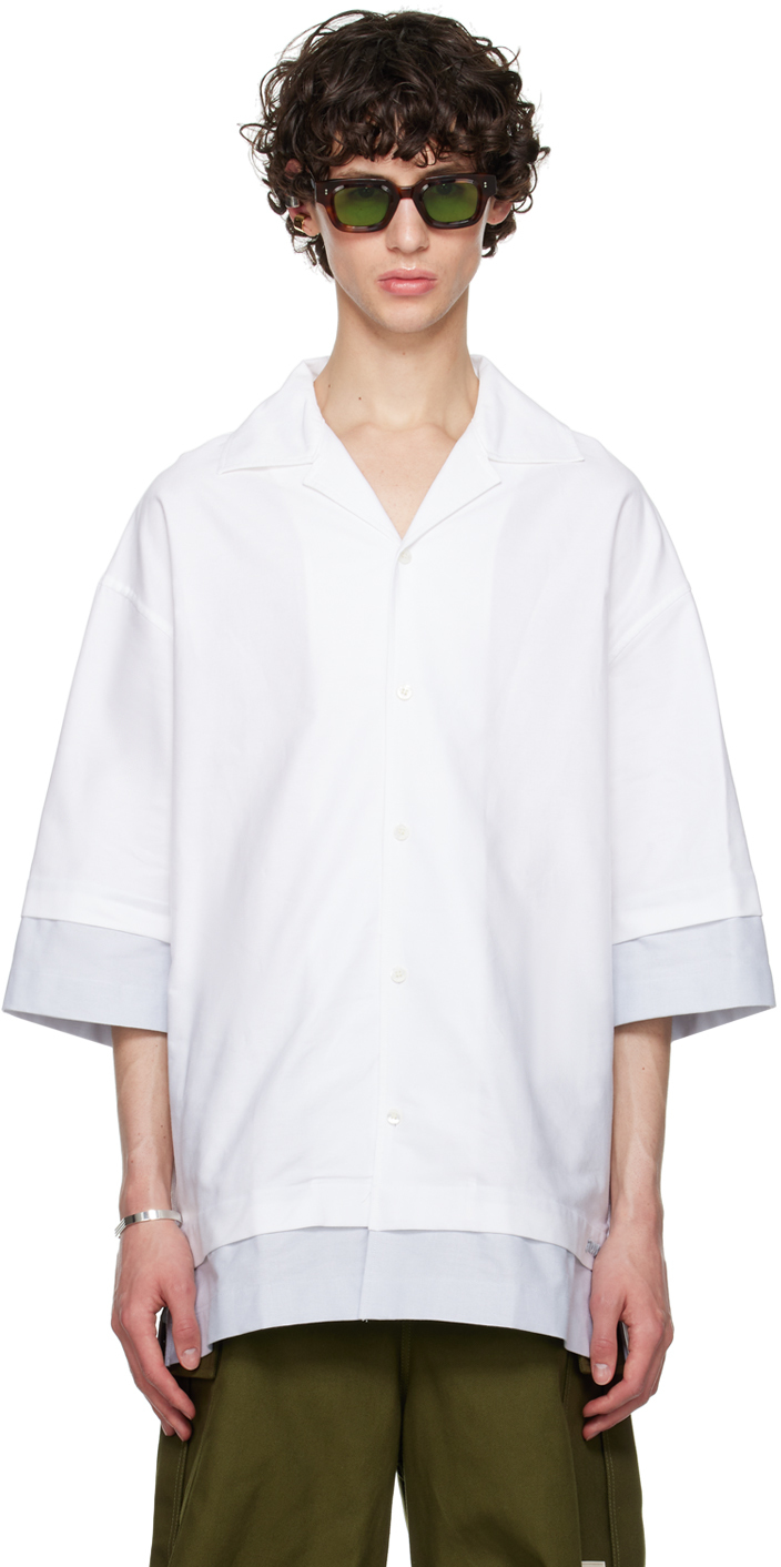 Shop Jw Anderson White Double Layer Shirt In 001 White