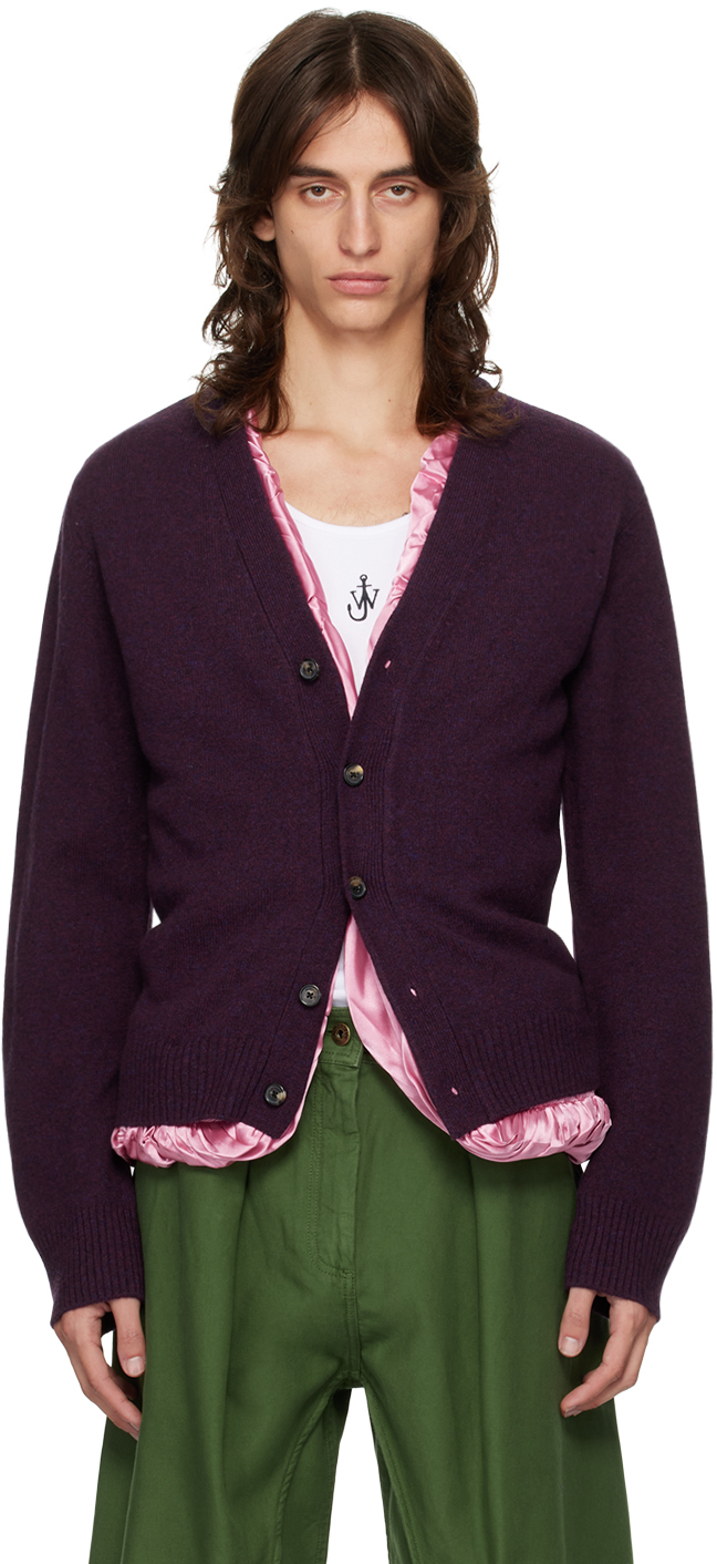 Purple Satin Lined Cardigan