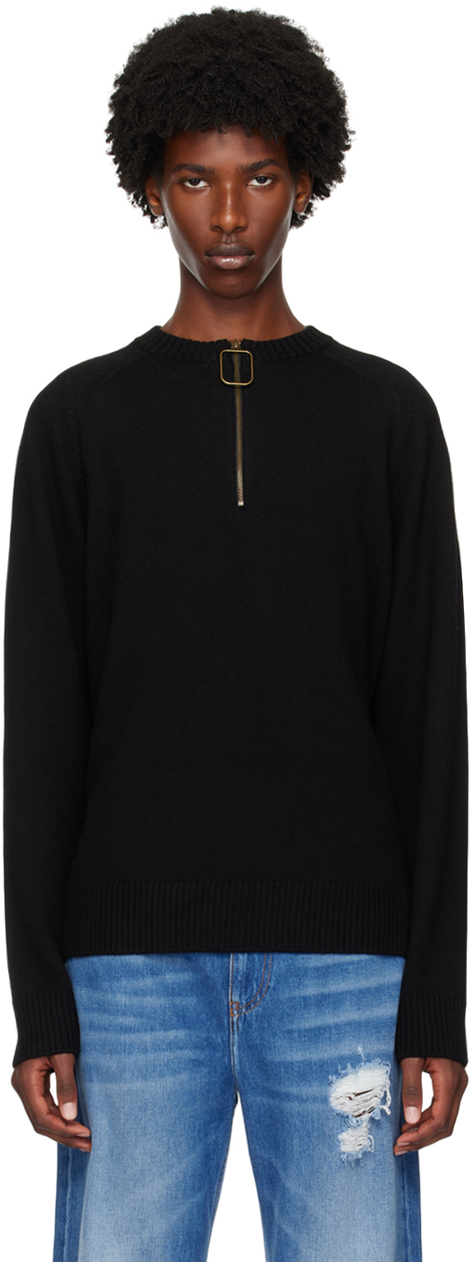 Shop Jw Anderson Black Wire Puller Sweater In 999 Black