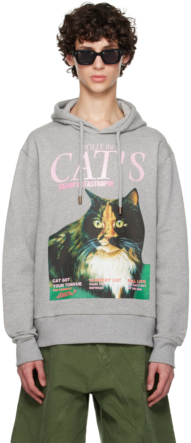 ★J W ANDERSON★キャット プリント オーガニック フーディー ☆J W ANDERSON☆キャット プリント オーガニック フーディー