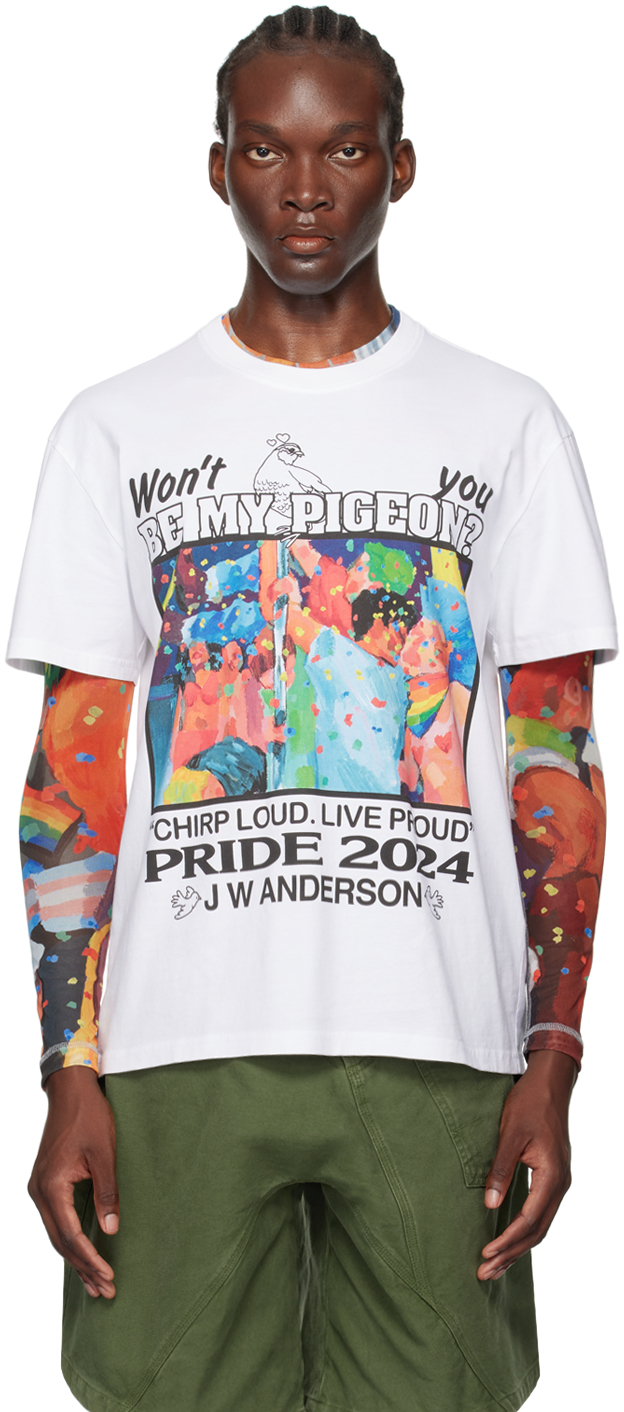White 'Wont You Be My Pigeon?' T-Shirt
