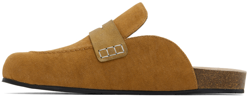 Jw Anderson Suede Loafer Mules In 20065-710-gold