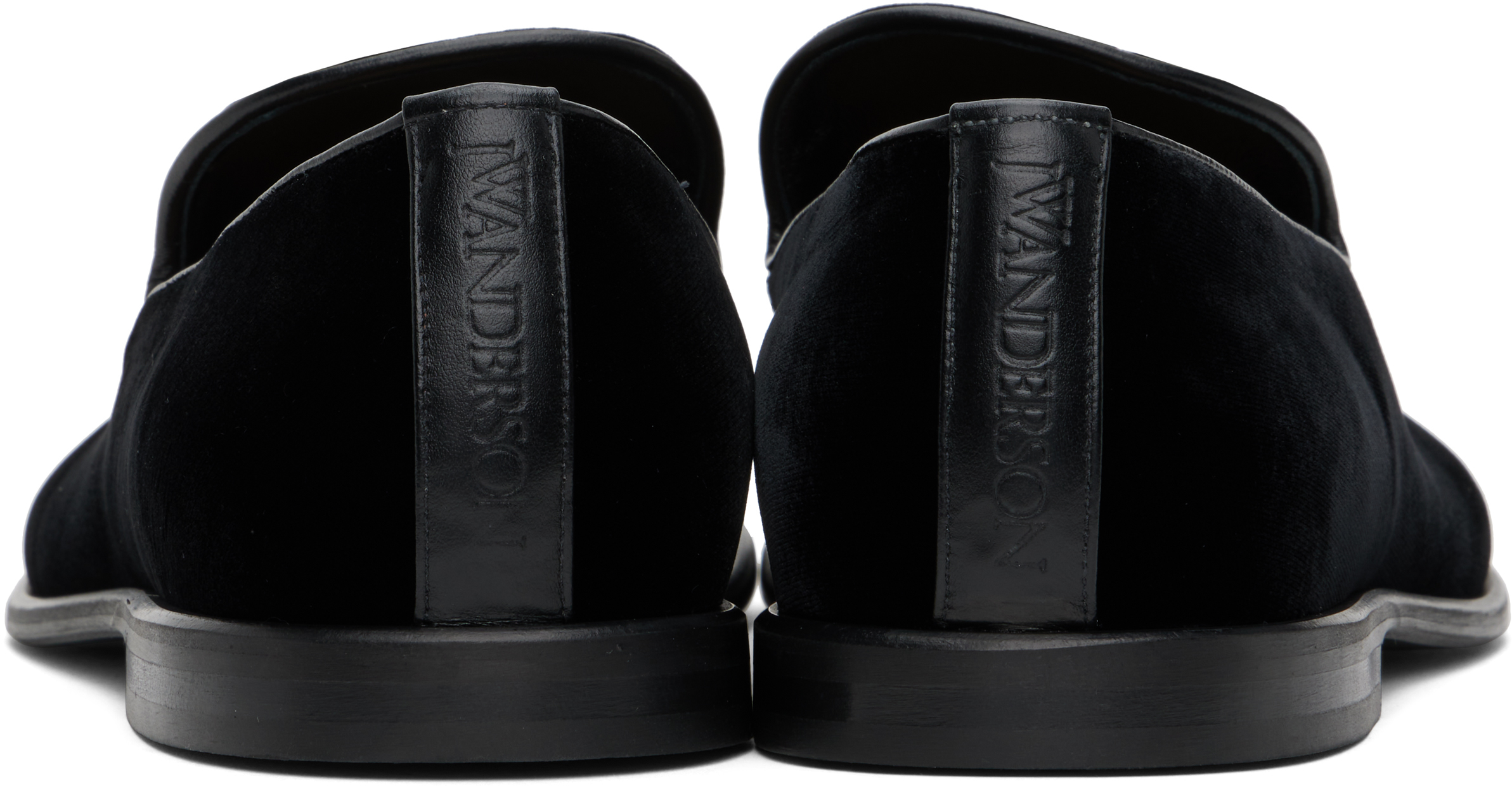 Jw Anderson Black Velvet Loafers In 20080-001-black