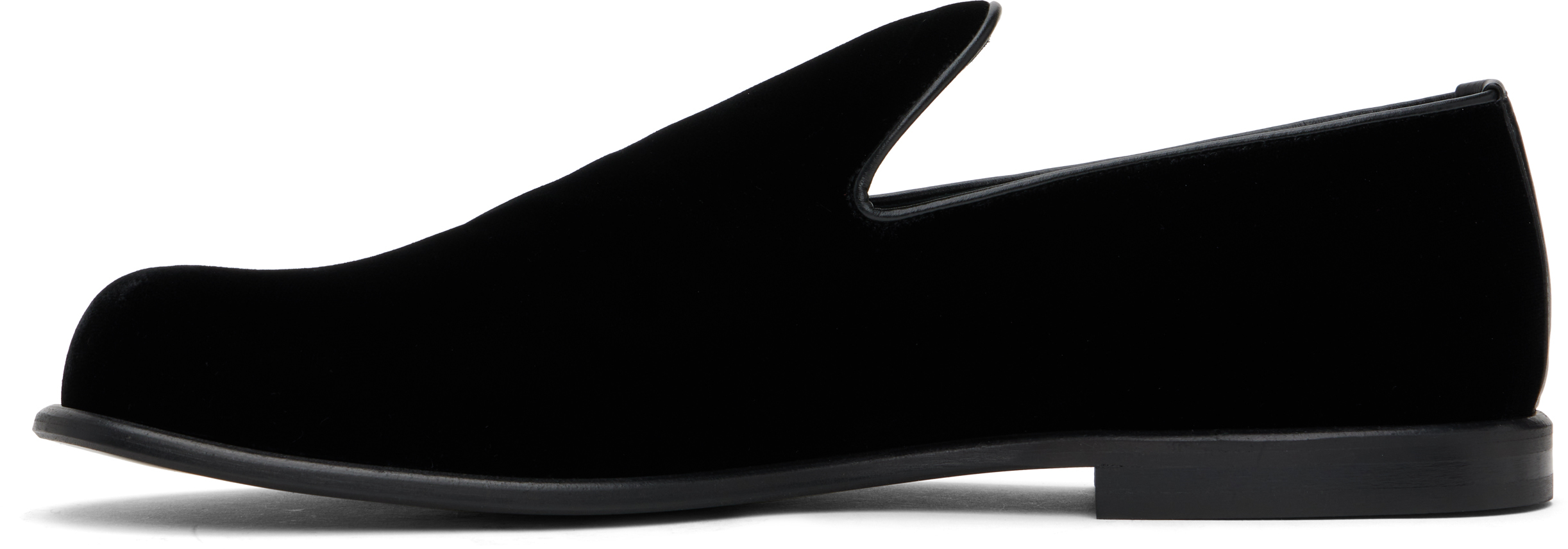Jw Anderson Black Velvet Loafers In 20080-001-black