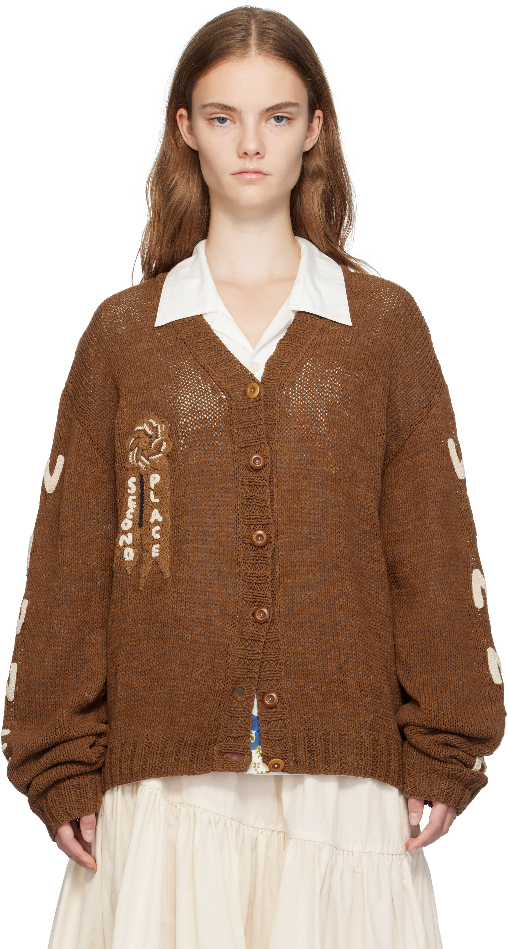 Brown Twinsun Knit Cardigan by Story mfg. on Sale Brown Twinsun Knit Cardigan by Story mfg. on Sale