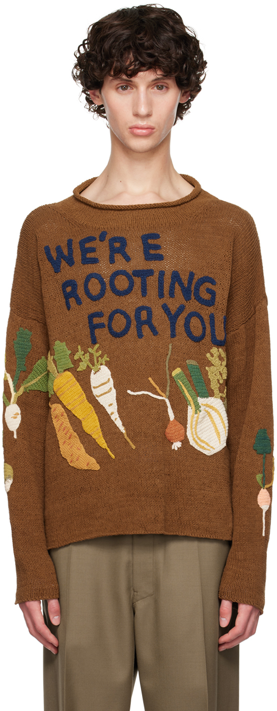 Story Mfg. Brown Twinsun Sweater In Brown Rooting For Yo