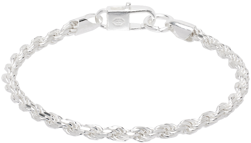 Silver Twisted Rope Chain Bracelet