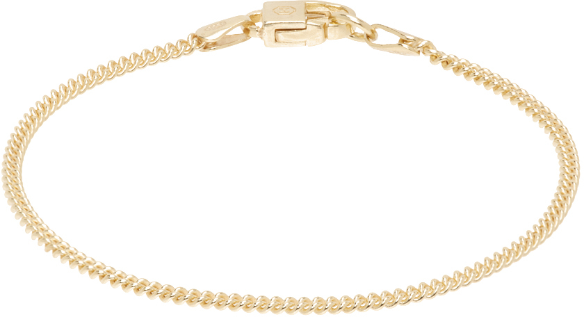 HATTON LABS GOLD ROUND CURB BRACELET 