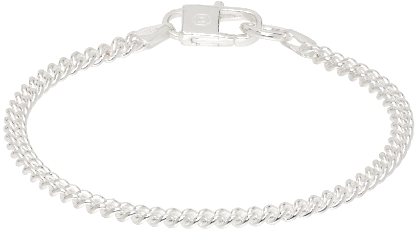 Silver Round Curb Bracelet