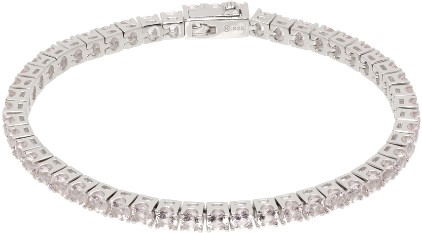 Silver & Pink Classic Tennis Bracelet