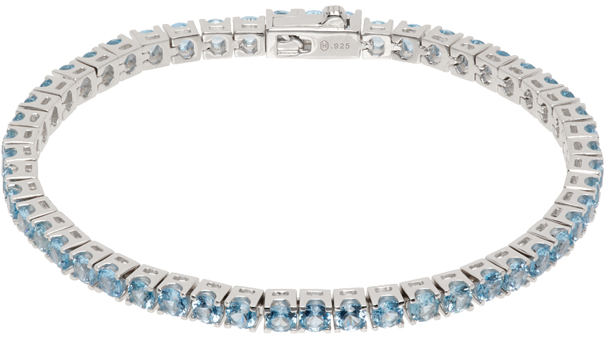 Silver & Blue Classic Tennis Bracelet